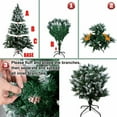 thumbnail image 2 of Hengu 6ft Snow Flocked Hinged Artificial Christmas Tree with Pine Cones, Metal Stand, 2 of 9