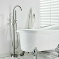 thumbnail image 6 of Brushed Nickel Bathtub Faucet Floor Mounted Free Standing Tub Filler W/Handheld, 6 of 13