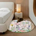 thumbnail image 2 of Small Round Rug 3Ft Washable Non-Slip, Easter Circle Area Rugs for Living Room Bedroom, Cute Bunny Eggs Flowers Plants Pink Checkered Indoor Floor Mats Carpet Runner for Home Decor, 2 of 8