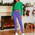 thumbnail image 4 of Gamivast Striped Yoga Leggings for Women Plus Size High Waisted Tummy Control Stretchy Pants Christmas Pull on Holiday Leggings Casual Winter Fashion Workout Running Pants, 4 of 6
