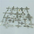thumbnail image 4 of 25* Mixed Cross Pendant Vintage Antique Silver Tone Alloy Faith Religious Charm, 4 of 6