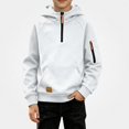 thumbnail image 2 of Piuwrlz Fall Winter Hoodies Pullover Boys with Pockets Warm Casual Hood Sweatshirts White Size 10 Years, 2 of 10