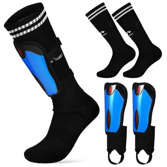 1 Set Football Shin Pads for Children with Long Socks Ergonomic Shin Pads for Practice Game