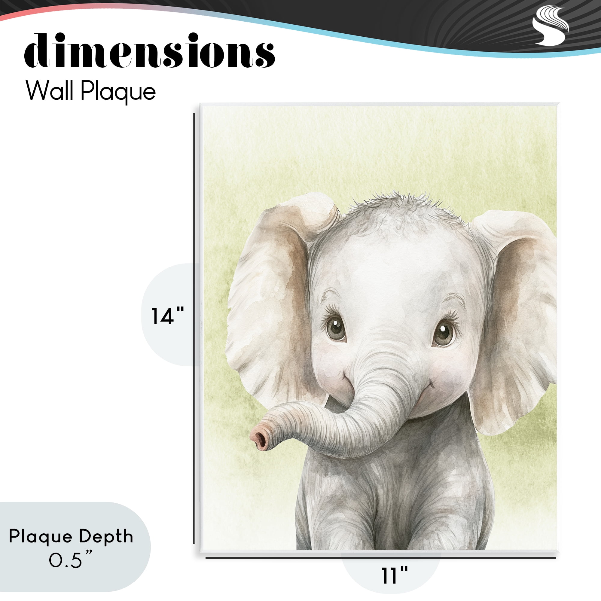 Stupell Industries Jungle Friends Baby Elephant Wall Plaque Art, design by Christine Simpson Art
