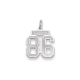 thumbnail image 2 of 14k White Gold WG Small Satin Number 86 Charm Pendant, 2 of 3