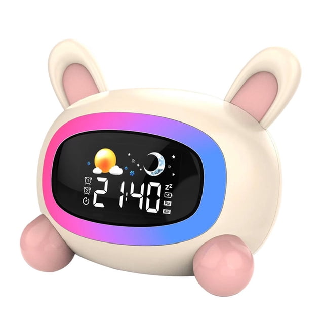 Kids Alarm Clock Cute Wake Alarm Clock For Kids Sleep Training Clock With Night Light And Sleep Sound Machine For Toddlers