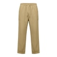 thumbnail image 6 of Bovxnpu Mens Cotton Linen Pants Beach Work Loungewear Trousers Men Linen Beach Pants Solid Loose Straight Leg Drawstring Outdoor Pants, 6 of 8