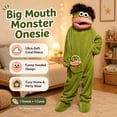 thumbnail image 5 of Kintue Big Mouth Monster Onesie Adult, Goofy Plush Pajamas with 3D Hood, Halloween Matching Pajamas for Couples and Family Groups, 5 of 7