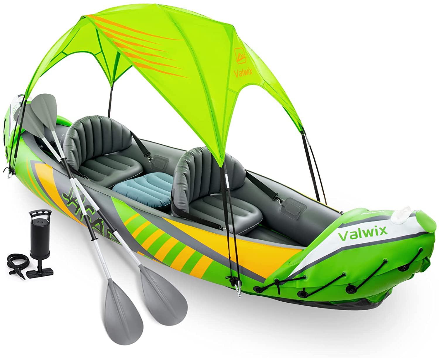 4 Person Inflatable Kayaks for Adults 9Ft Inflatable Kayak Boat Set w/ Oars Seats & Pump Blow Up Kayak Inflatable Boat for Touring Fishing Water Sports 