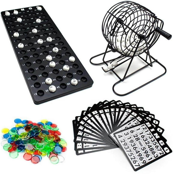 Deluxe Bingo Game Set with Bingo Cage Bingo Balls Bingo Cards and Bingo Chips