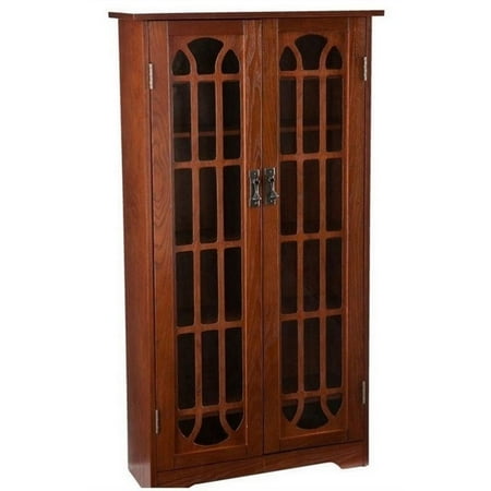 Southern Enterprises Grayson 48 Window Pane Media Cabinet In Oak
