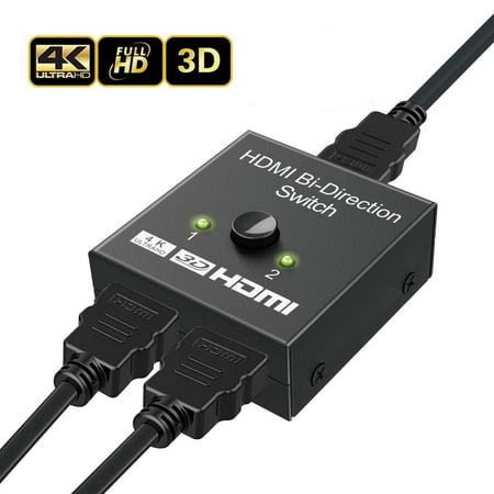 - 4K HDMI Splitter, HDMI Switcher Manual Bidirectional HDMI Switch 2 x 1/1 x 2 No External Power Required Supports Ultra HD 4K 1080 3D HDCP Passthrough HDMI Switcher for HDTV Blu-Ray Player PS4 DVD Xbox