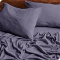 thumbnail image 3 of Bare Home Dusty Purple Sandwashed Microfiber Sheet Set, Wrinkle Resistant, Deep Pocket, Queen, 3 of 7