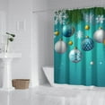 thumbnail image 5 of Rideau de Douche pour Salle de Bain Boules Colorées Pins Flocon de Neige Rideau de Salle de Bain Durable Moderne Crochets de Rideau de Douche Inclus,72x72 Pouces, 5 of 5