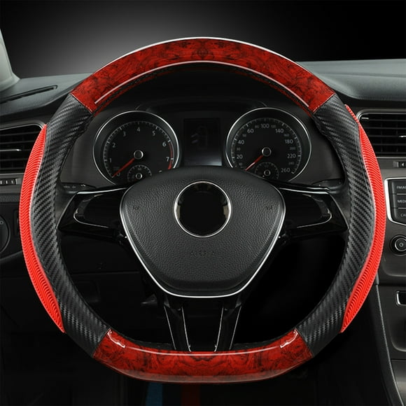 Cubierta de volante de silicona transpirable - diseño de vetas de madera para un agarre seguro y comodidad en todas las estaciones