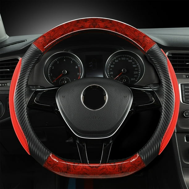 Cubierta de volante de silicona transpirable - diseño de vetas de madera para un agarre seguro y comodidad en todas las estaciones