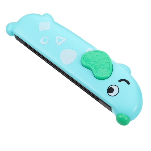 WRITWAA Harmonica Party Favors Harmonica Sky-blue Plastic Breath Control Training Outdoor Use 1Set