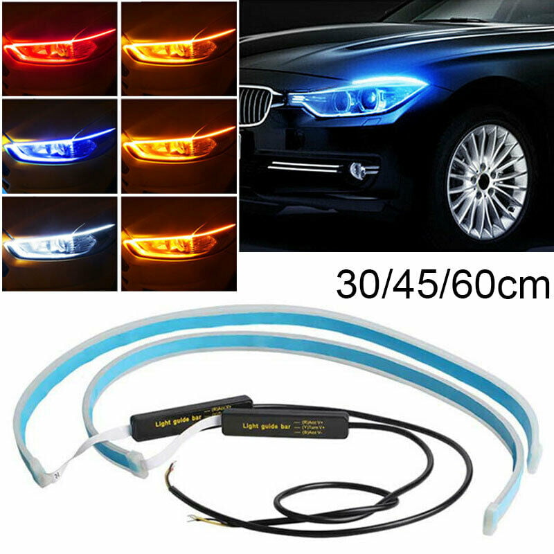 2X Sequential Car LED Strip Lights Turn Signal Indicator DRL Daytime RunningLamp