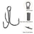 thumbnail image 4 of 6# 0.75" Treble Fish Hooks Carbon Steel Bend Hook with Barbs, Black 50 Pack, 4 of 5
