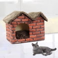 thumbnail image 3 of Cama para mascotas, forma de casa, cama para dormir, cómoda tienda plegable para mascotas, almohadilla extraíble cálida para suministros para perros jinwen Casa de la cama del gato, 3 of 8
