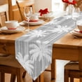 thumbnail image 2 of Summer Palm Trees Table Runner Linen Burlap Table Runner 90 Inches Long Tropical Grey Shabby Abstract Art Beach Dresser Scarves for Kitchen Island Coffee Dining Room Party Holiday Decor 13"x90", 2 of 8