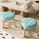 thumbnail image 5 of Taburete De Plástico Taburete giratorio con ruedas, asiento ergonómico azul con superficie higiénica de fácil limpieza y base giratoria suave para el hogar, la oficina o la cocina. NCHKUN, 5 of 8