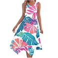thumbnail image 1 of Una Línea Vestidos de Verano para las Mujeres 2025 Impresión Bolsillos Vestido de Camiseta, Cuello Redondo Vestido de Playa sin Mangas, 1 of 7