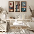 thumbnail image 5 of TOARTi Abstract Wood Wall Art Geometric Framed Sun Moon Colorful Minimalist Cut Out Set of 3 For Living Room Bedroom Office 8x16 Inch, 5 of 8