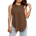 thumbnail image 1 of Casual Tops Cuello Redondo sin Mangas Base Top para las Mujeres, Moda Tee Ligero Poliéster Suave para el Uso Diario, 1 of 6