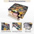 thumbnail image 5 of Corduroy Composite Fabric Tote Bag Magnetic Snap Large Capacity Crossbody Bag Beige Shoulder Strap Cute Bear and Sunflowers, 5 of 8