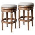 thumbnail image 1 of Open Box Maven Lane Pullman Swivel Stool, Weathered Oak, Bar Height (2 Pack), 1 of 6
