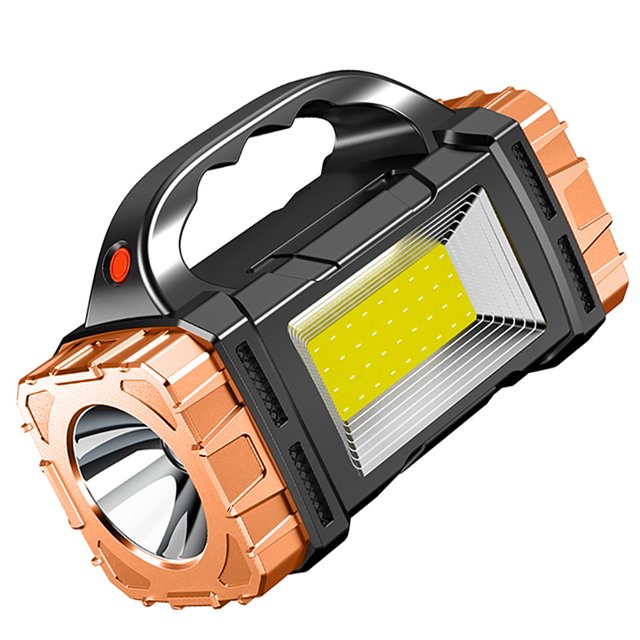 Proyector De Mano Reflector de 1200 mAh 7 modos de iluminación para acampar senderismo aventura (dorado)