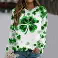 thumbnail image 2 of Womens St Patricks Day Shirt Dog Paw Print Long Sleeve Shirt Shamrock Crewneck Sweatshirt Irish Green Top Casual Loose Pullover, 2 of 4