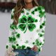 thumbnail image 5 of Xuyuer Women's Round Neck St. Patrick's Day Printed Long Sleeve Shirts Sweatshirt - Festive Holiday Graphic Pullover Top for Seasonal Parties, Gift Exchanges and Cozy Spring Summer Wear, 5 of 5