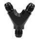 thumbnail image 1 of Aluminum Alloy 3 Way Fitting Adapter Y Type AN6 6AN Male to 2X AN6 6AN Male Black, 1 of 4