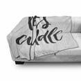 thumbnail image 3 of Lets Cuddle Soft Flannel Fleece Throw Blanket, Hand Written Calligraphy in a Cursive Joined Font Warm Feelings, Cozy Plush for Indoor and Outdoor Use, 70" x 90", Dark Grey and White, by Ambesonne, 3 of 6