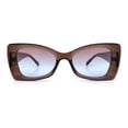 thumbnail image 5 of Womens Bow Tie Shape Beveled Thick Plastic Mod Designer Fashion Sunglasses Brown - Burgundy Blue, 5 of 6