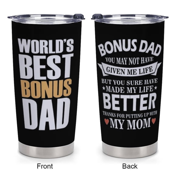 Bonus Dad Gifts, Step Dad Christmas Birthday Gifts, Stepdad Gift from Daughter, Best Bonus Dads Ever 20oz Tumbler, Stepped Up Dads Gift from Son
