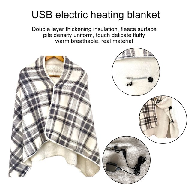 Manta de calefacción Manta eléctrica portátil suave para interiores y exteriores (rejilla gris)