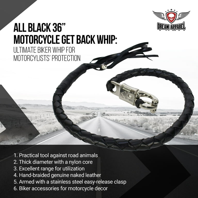 Dream Apparel GBW17-11 All Black Motorcycle Get Back Whip Naked