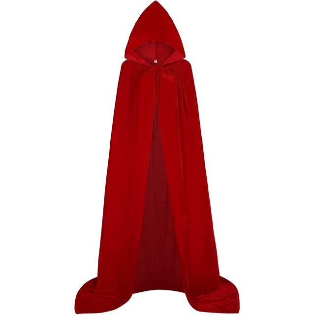 Aricy Capa larga de terciopelo con capucha unisex con capucha Disfraces de Halloween Navidad Cosplay 43-71 pulgadas