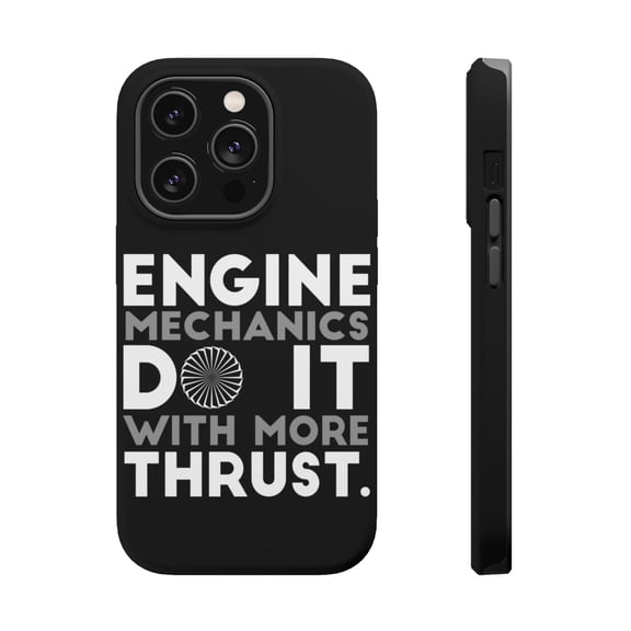 DistinctInk Tough Case for Apple iPhone 15 PRO (6.1" Screen), Compatible with MagSafe Charging - Engine Mechanics Do It With More Thrust