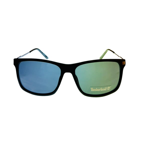 Timberland BLACK SILVER Men's Rectangle Plastic Smoke Lens Sunglass