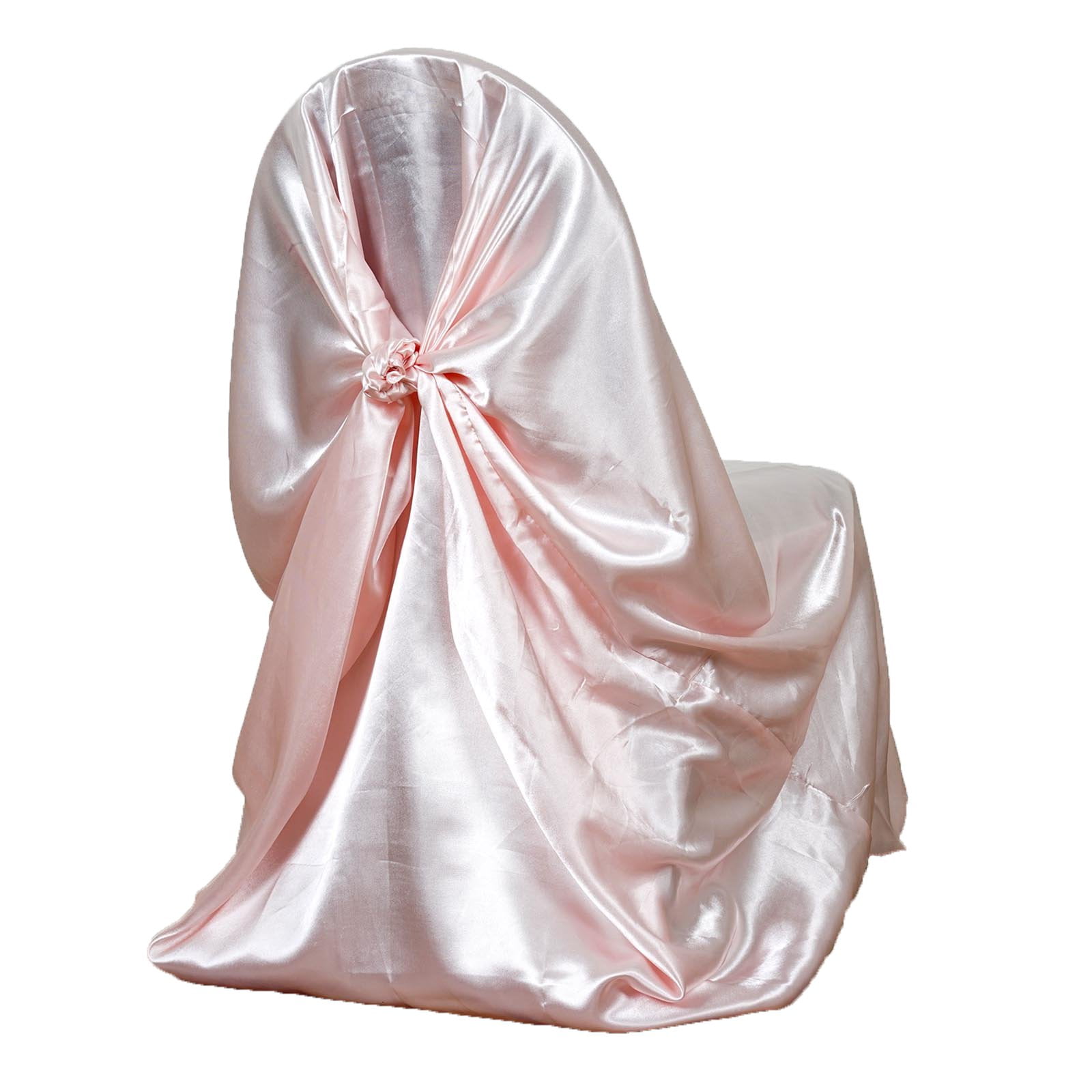 Rose Gold Blush Universal Satin Chair Cover