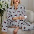 thumbnail image 6 of Vsdgher Polka Dot Christmas Dog Pajamas Set Long Sleeve Sleepwear Womens Button Down Nightwear Pj Sets-XX-Large, 6 of 7