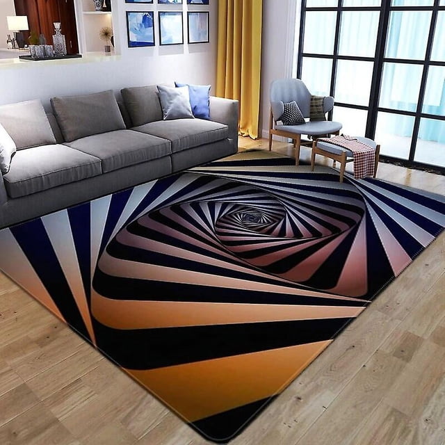 3d Vortex Illusion Carpet Entrance Door Floor Mat Abstract Geometric Optical Doormat Non-slip Floor Mat Living Room Decor Rug-SinKeeU