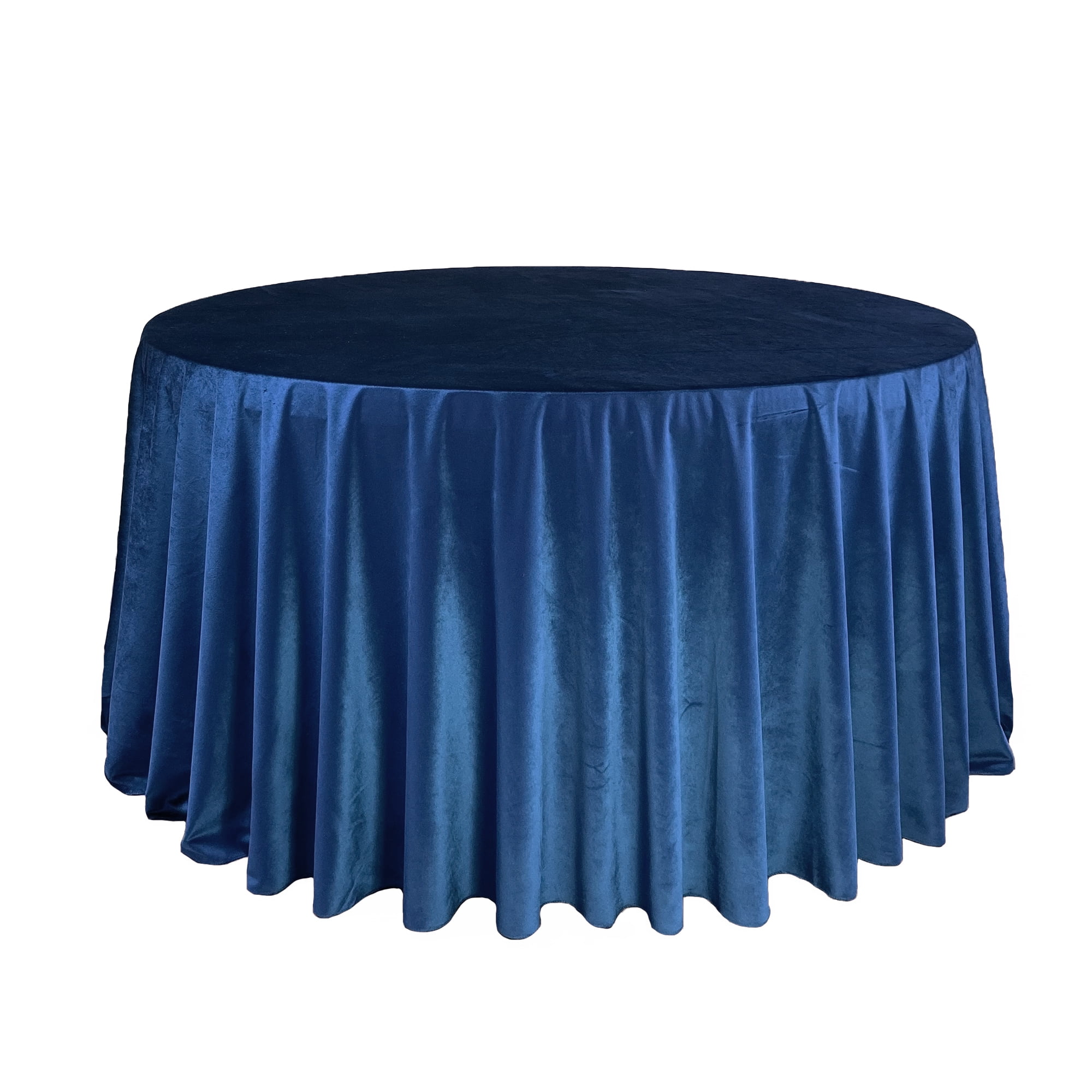 120 Inch Round Royal Velvet Tablecloth Navy Blue - Walmart.com