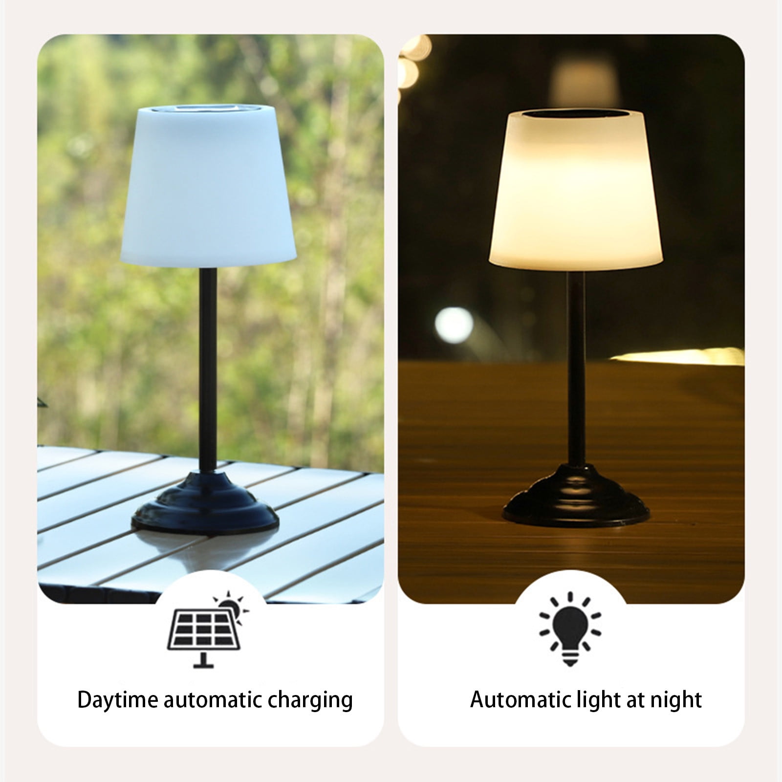 100Fens Solar Table Lamp Outdoor Table Lamp Rechargeable Table Lamp WirelessTable Lamps For Desk Patio Garden Yard