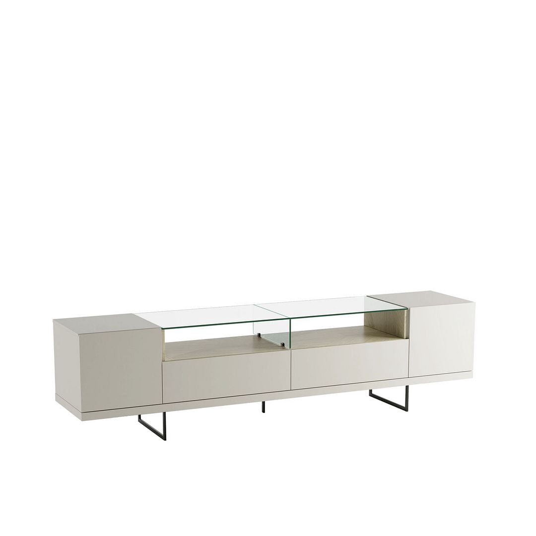 Celine 85.43 TV Stand in Off White and Nude Mosaic Wood