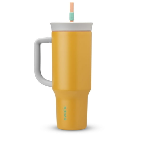 Vaso de viaje Owala de acero inoxidable con aislamiento de 1,2 L, color naranja